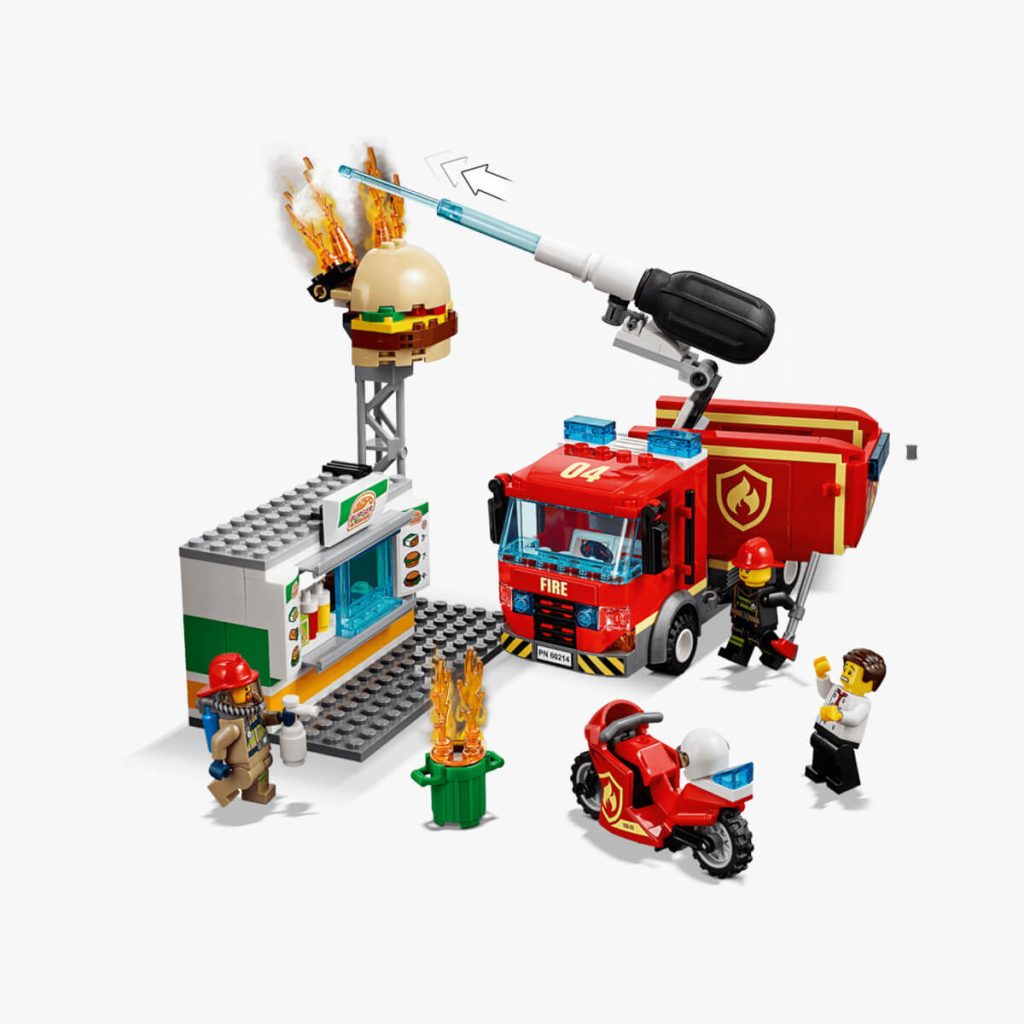 Brand bij het hamburgerrestaurant